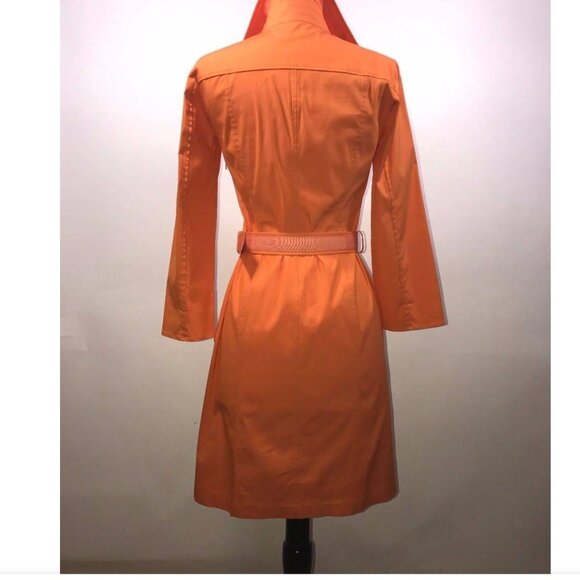 Hugo Boss Belted Orange Shirt Dress - Picture 3 of 6